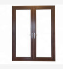 Wood Grain Aluminum Swing Doors , Exterior Glass Swing Door Low E Glazed