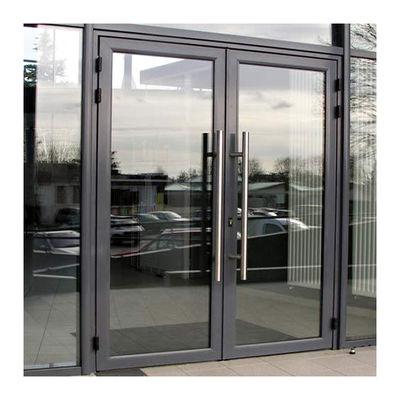 Reflective Double Glass Aluminium Swing Door Aluminium Spring Doors for Hotel Lobby